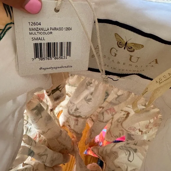 Agua Bendita Cream Floral Mini Dress - Picture 9 of 9